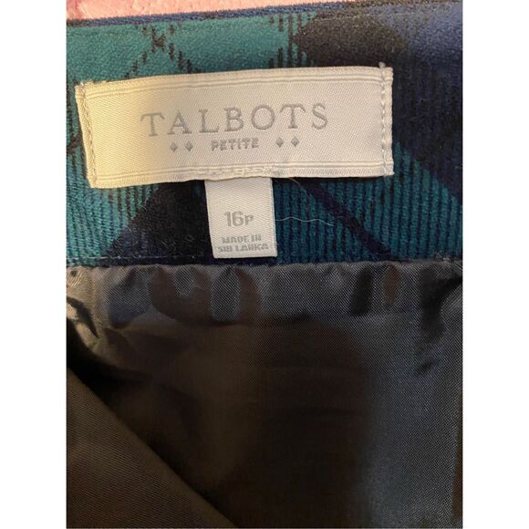 Talbots women’s green tartan plaid fully lined skirt S/16 P - Picture 4 of 4